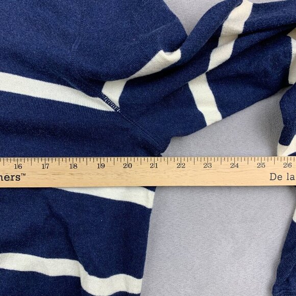 Gap Mens Sweater Large Blue White Striped V-Neck Long Sleeve 100% Cotton Preppy - Picture 4 of 7